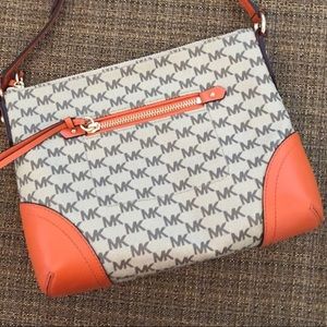 Michael Kors Crossbody canvas orange tan bag